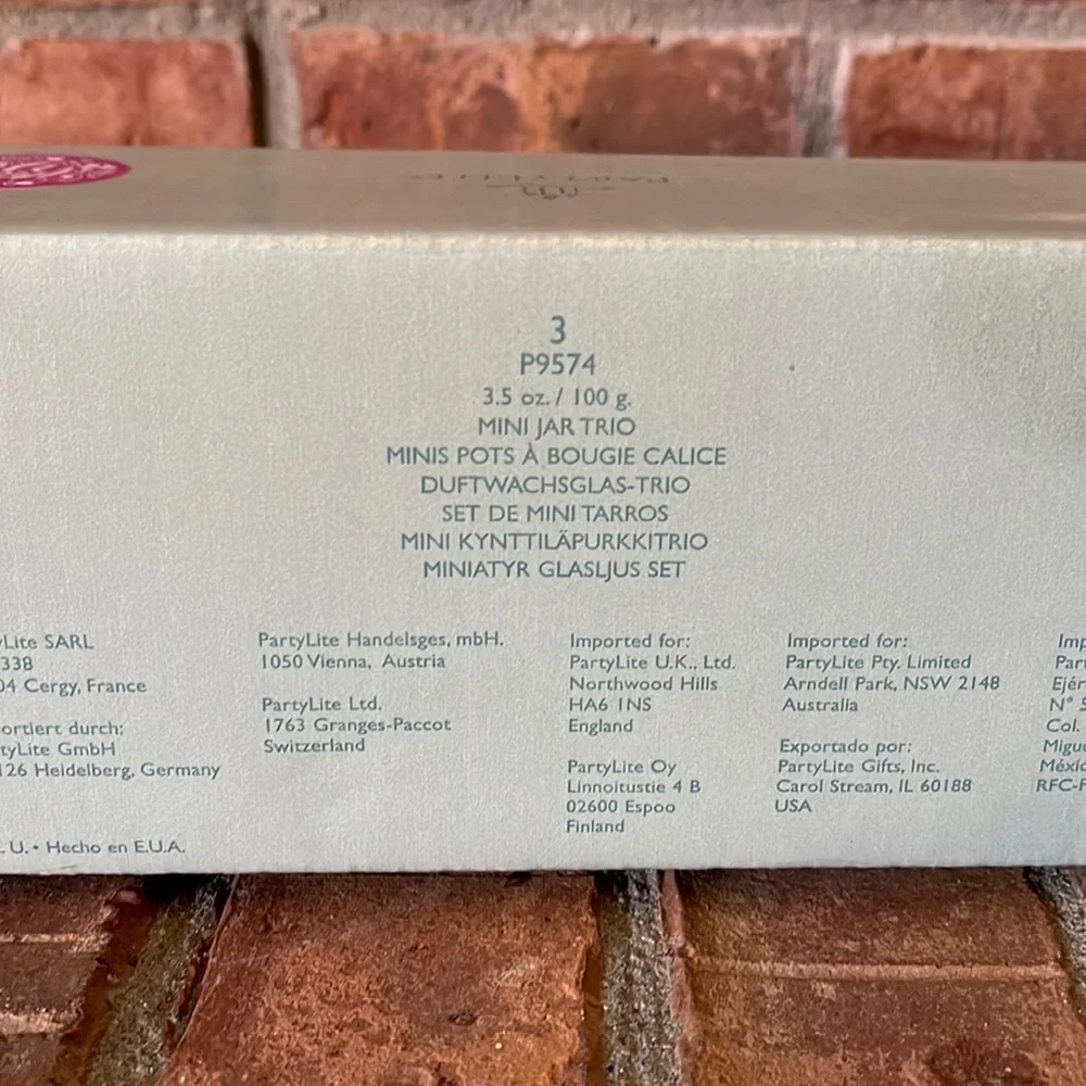 NIB PartyLite 3 Candle Trumpet Jar Set